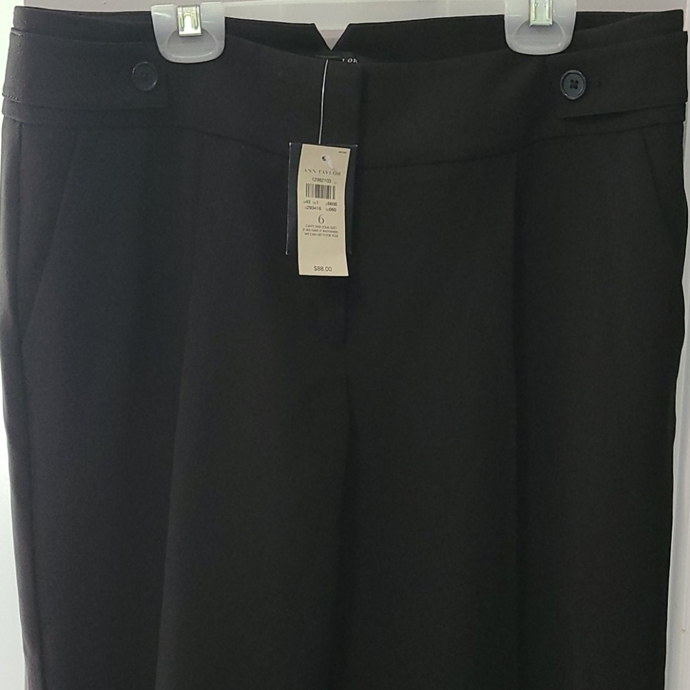 NWT Ann Taylor Dress Slacks 6 Black